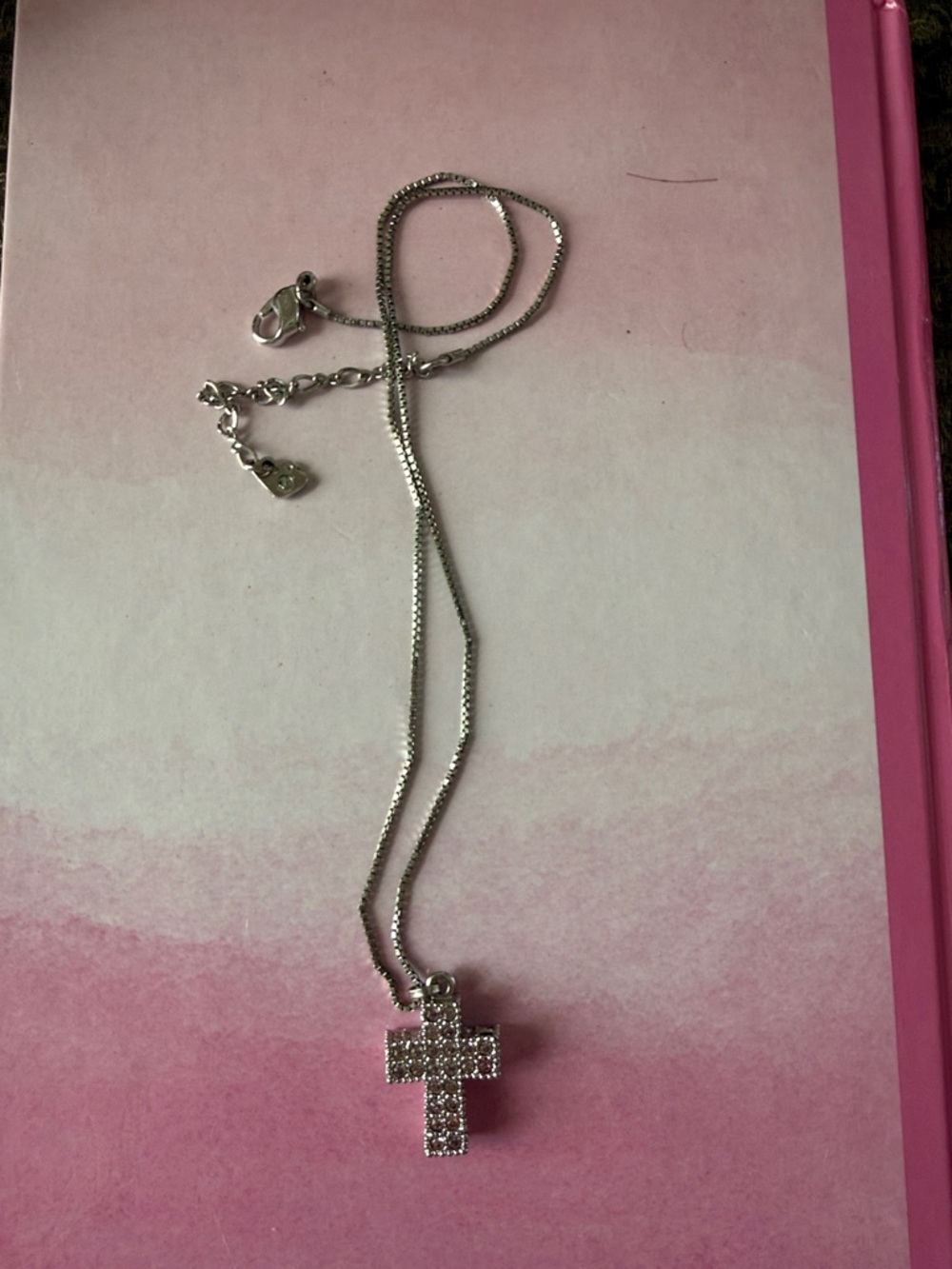 Swarovski Silver Crystal Cross Pendant Necklace